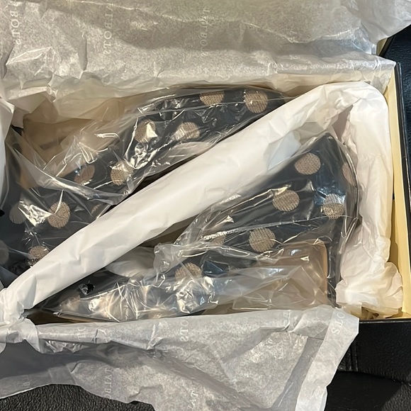 Talbots Nori 1 Black & Gold Polka Dot Women’s Heels 6.5 Plus Matching Purse NWT - Picture 5 of 9